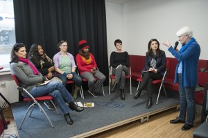 Niedersachsen, Hannover, 13. März 2016 Zu dem Thama 'Frauen in Kriegs- und Krisenzeiten' fand das gemeinsame politische Frauenfrühstück der DGB-Mitgliedsgewerkschaften statt. Gemeinsam mit Jeannette Böhme von medica mondiale diskutierten Vertreterinnen von Women in Exile unter der Moderation von Naciye Celebi-Bektas vom DGB